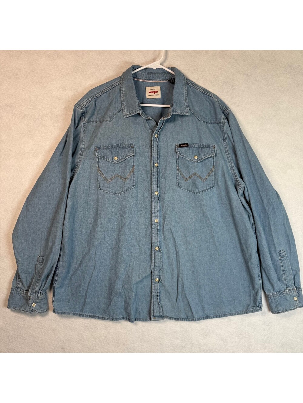 Wrangler XXL Denim Long Sleeve Button-Up Shirt